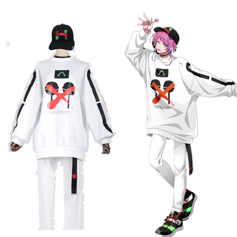 DRB Division Rap Battle The Dirty Dawg Amemura Ramuda White Cosplay Costume 