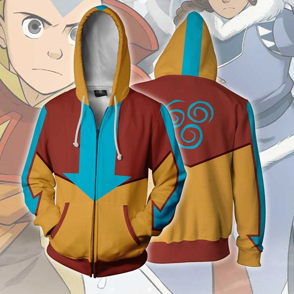  Katara Aang Hoodies Anime Avatar The Last Airbender Cosplay Jacket-Takerlama