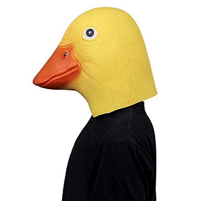 Novelty Halloween Latex Yellow Duck Mask Adult