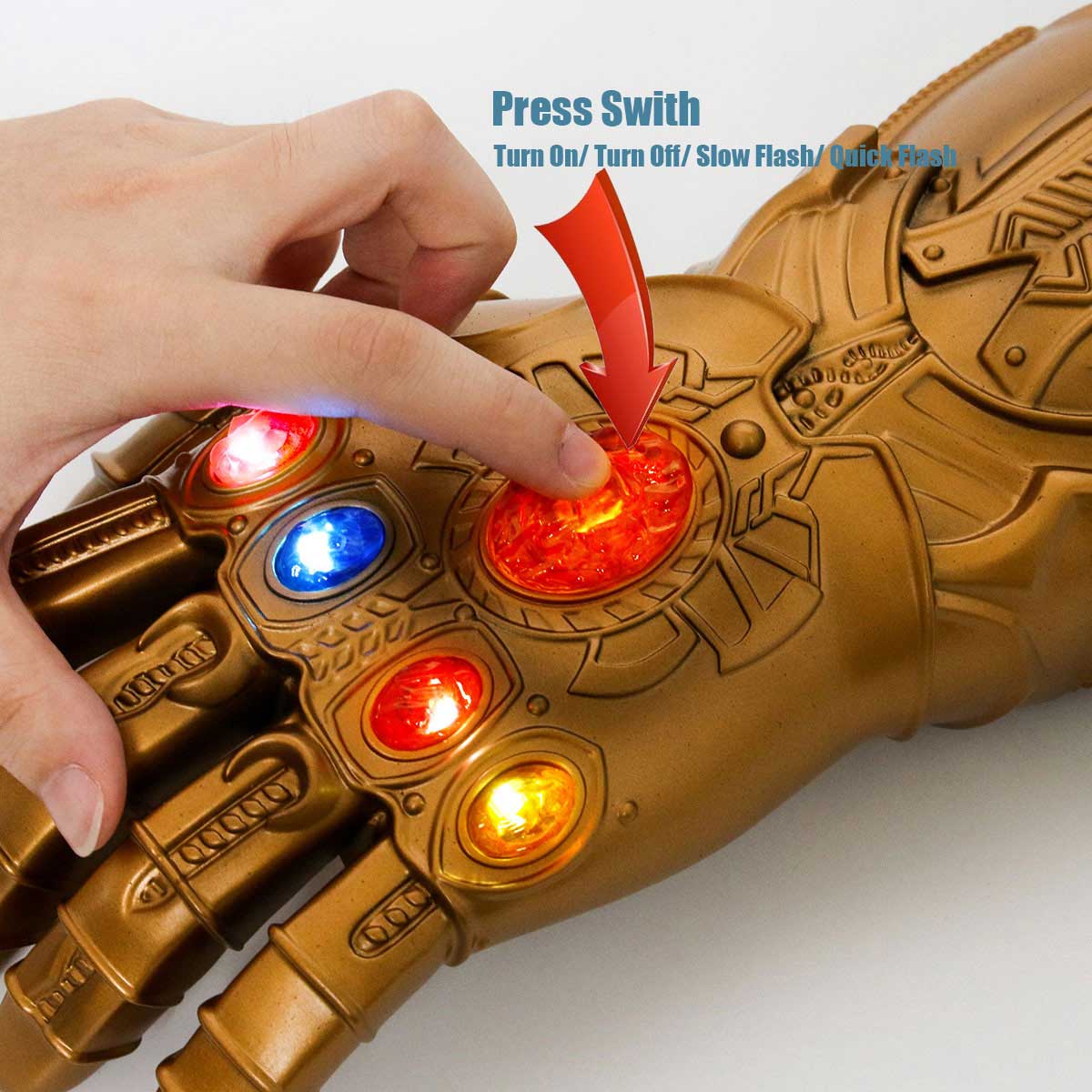 Avengers Infinity War Thanos Led Gloves Adult Light Up Gauntlet Halloween Gift Cosplay Props-Takerlama