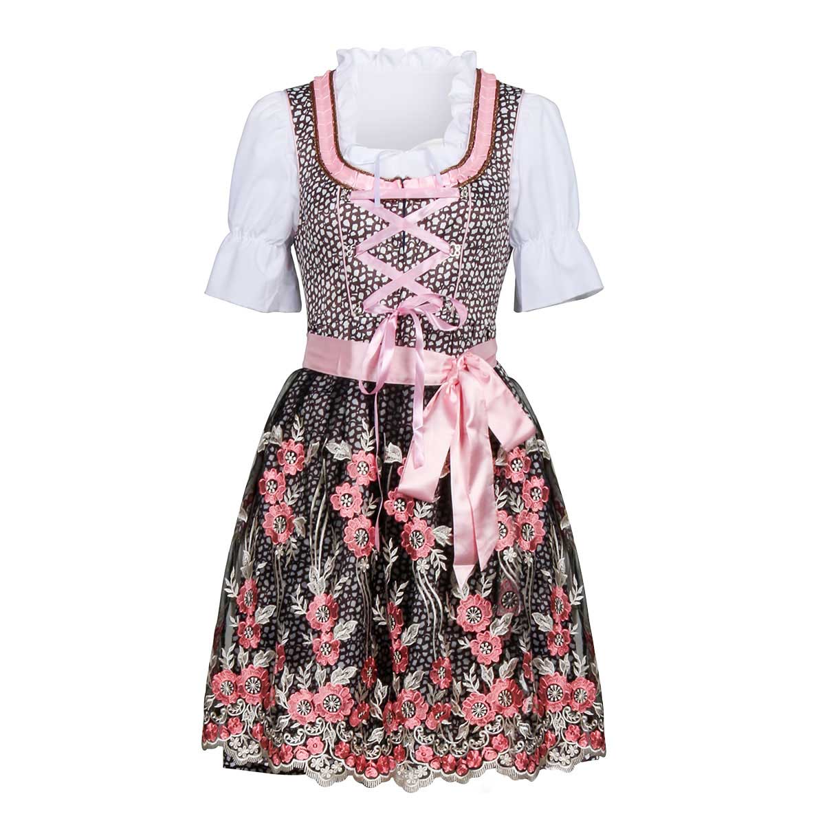 Vintage 80s German Oktoberfest Dress Floral Embroidered Dirndl Dress | Takerlama
