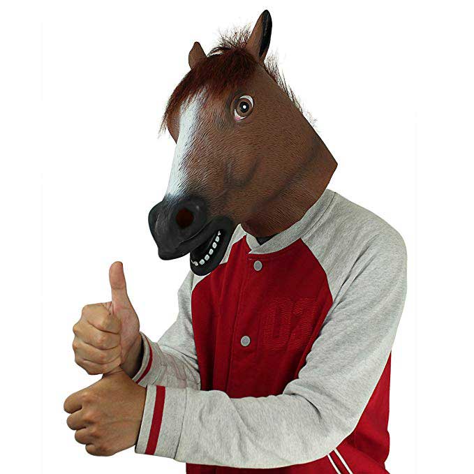 Horse Full Face Masks Latex Halloween Cosplay Costume Canival Party Props