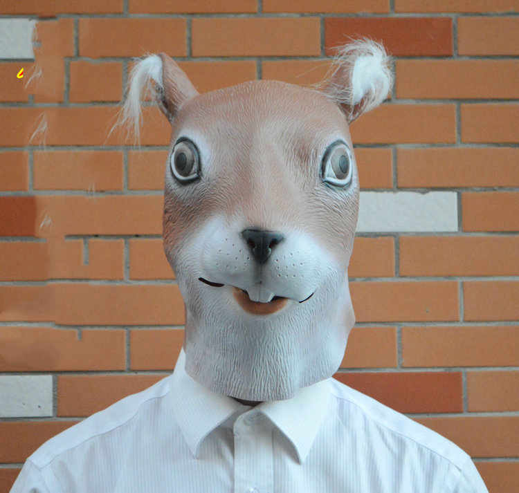 Animal Head Latex Face Squirrel Costume Mask For Halloween Carnival Cosplay Party-Takerlama