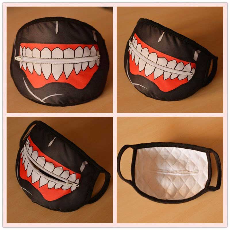 Kaneki Ken Face Masks Zipper Cycling Anti-Dust Anime Tokyo Ghoul Cosplay Mask