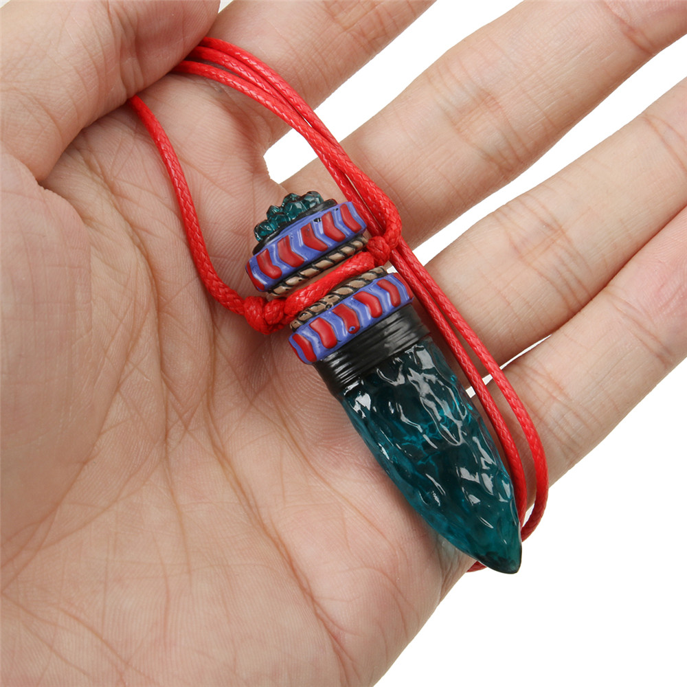 Anime Cosplay Princess Mononoke Hime Amulet Blue Wolf Fangs Necklace