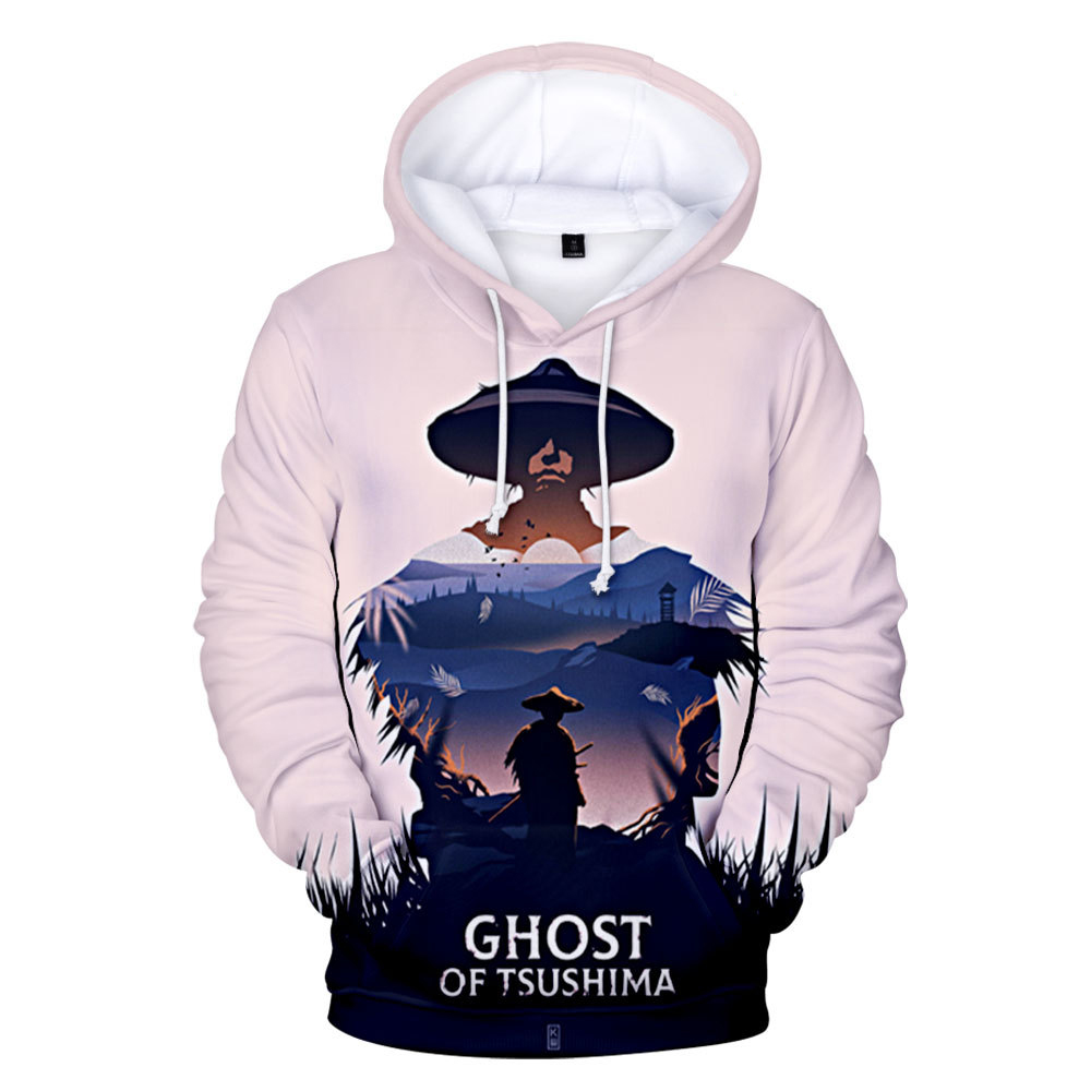 Game Ghost of Tsushima Samurai Sakai Pullover Hoodies 3D Print Sweatshirt-Takerlama