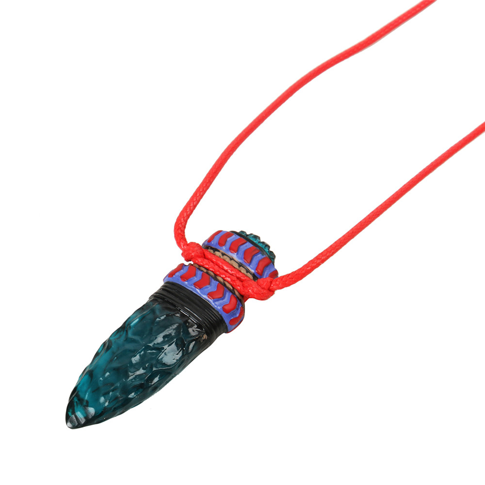 Anime Cosplay Princess Mononoke Hime Amulet Blue Wolf Fangs Necklace