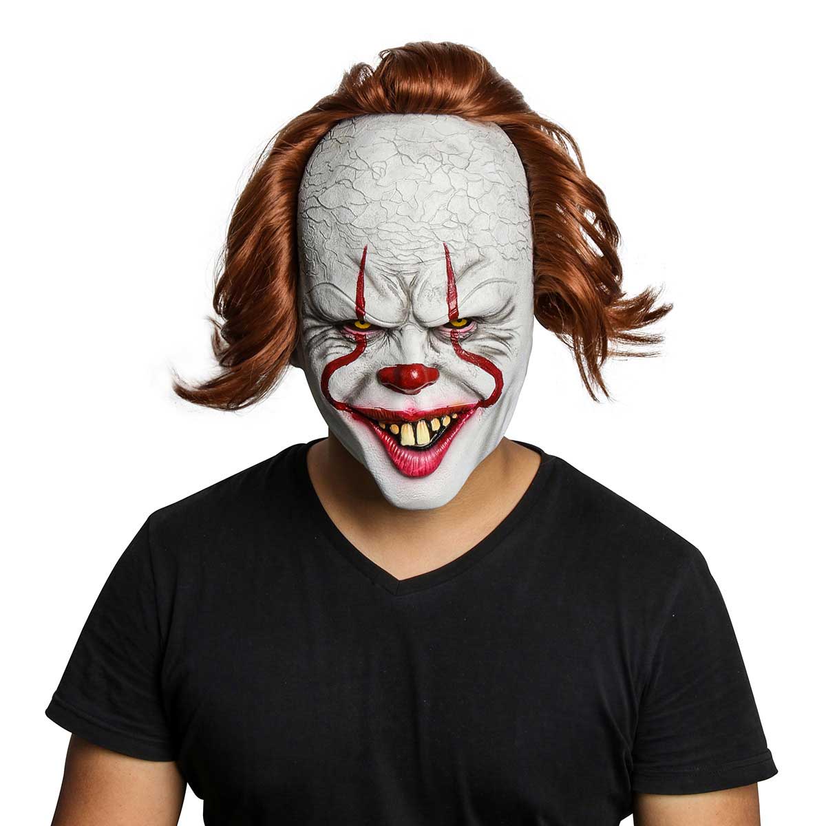 It Chapter 2 Pennywise Scary Halloween Cosplay Latex Mask Stephen King's It Costume Wig-Takerlama