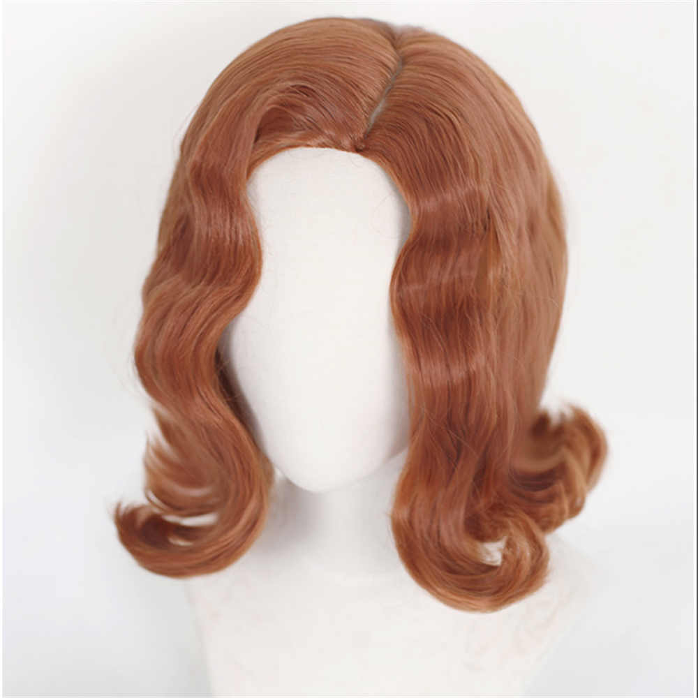  The Queen's Gambit Beth Harmon Cosplay Wig Brown 20s Women Retro Wavy Hair Halloween Cosplay-Takerlama