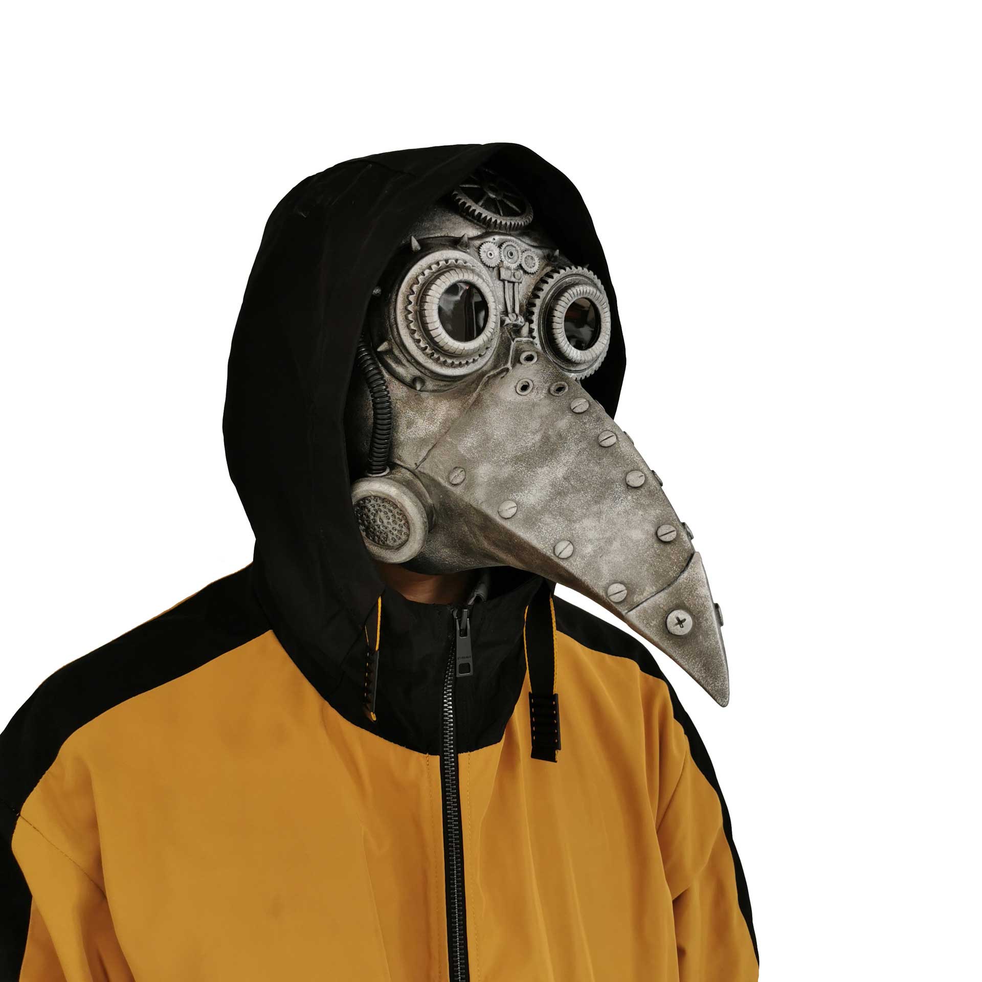 Plague Doctor Halloween Cosplay Face Mask Creepy Black Death Bird Beak Costume Persona Props-