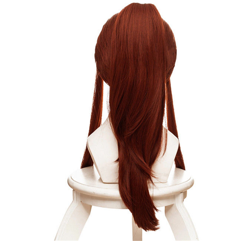Anime Game Over Watch OW DVA Brigitte Wig Red Brown Cauda Long Wig Cosplay Costume Women Long Horsetail Hair Cosplay Wigs 50cm