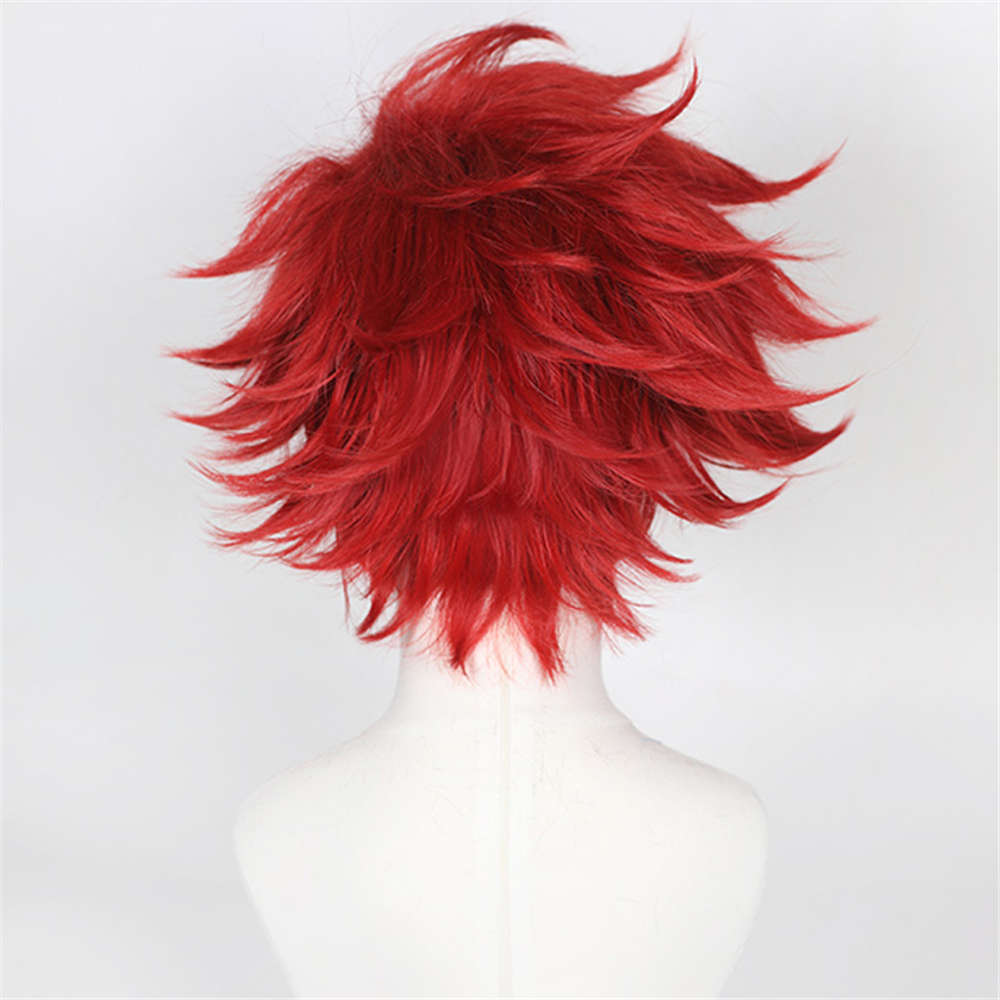 Anime SK8 the Infinity Reki Cosplay Wig Red Hair Men Short Curly Headwear Halloween Carnival Party Props-Takerlama