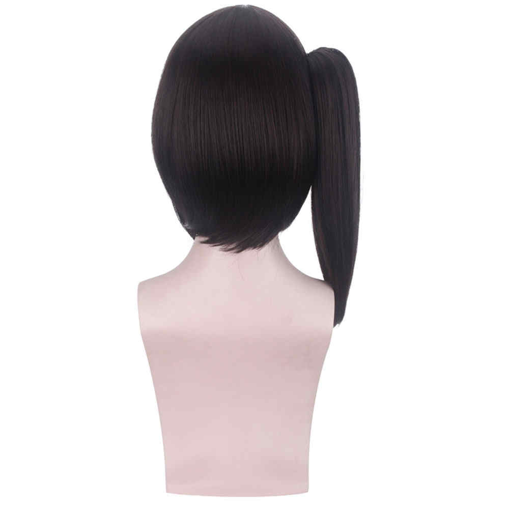 Tsuyuri Kanawo Black Brown Ponytail Halloween Cosplay Wig Anime Demon Slayer:Kimetsu no Yaiba-Takerlama