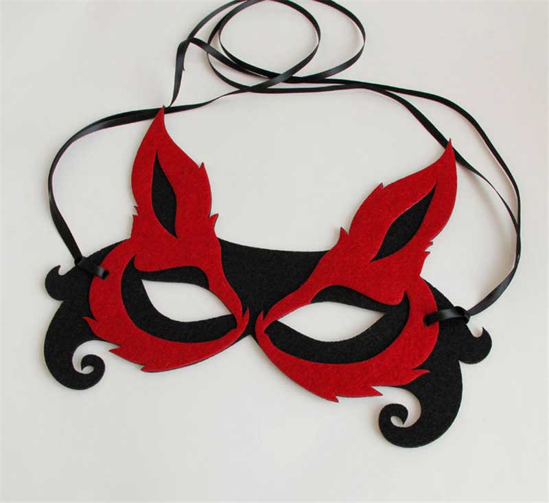 1pc Red Sexy Fox Half Face Mask Universal Face Decoration Costume Cosplay Carnival Masquerade Mask Halloween Party Mask