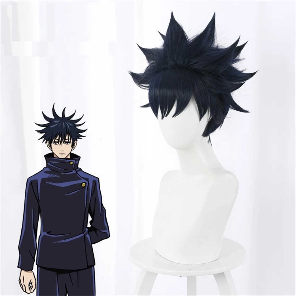  Anime Jujutsu Kaisen Cosplay Fushiguro Megumi Hair Role Play Costume Wigs with Free Cap -Takerlama