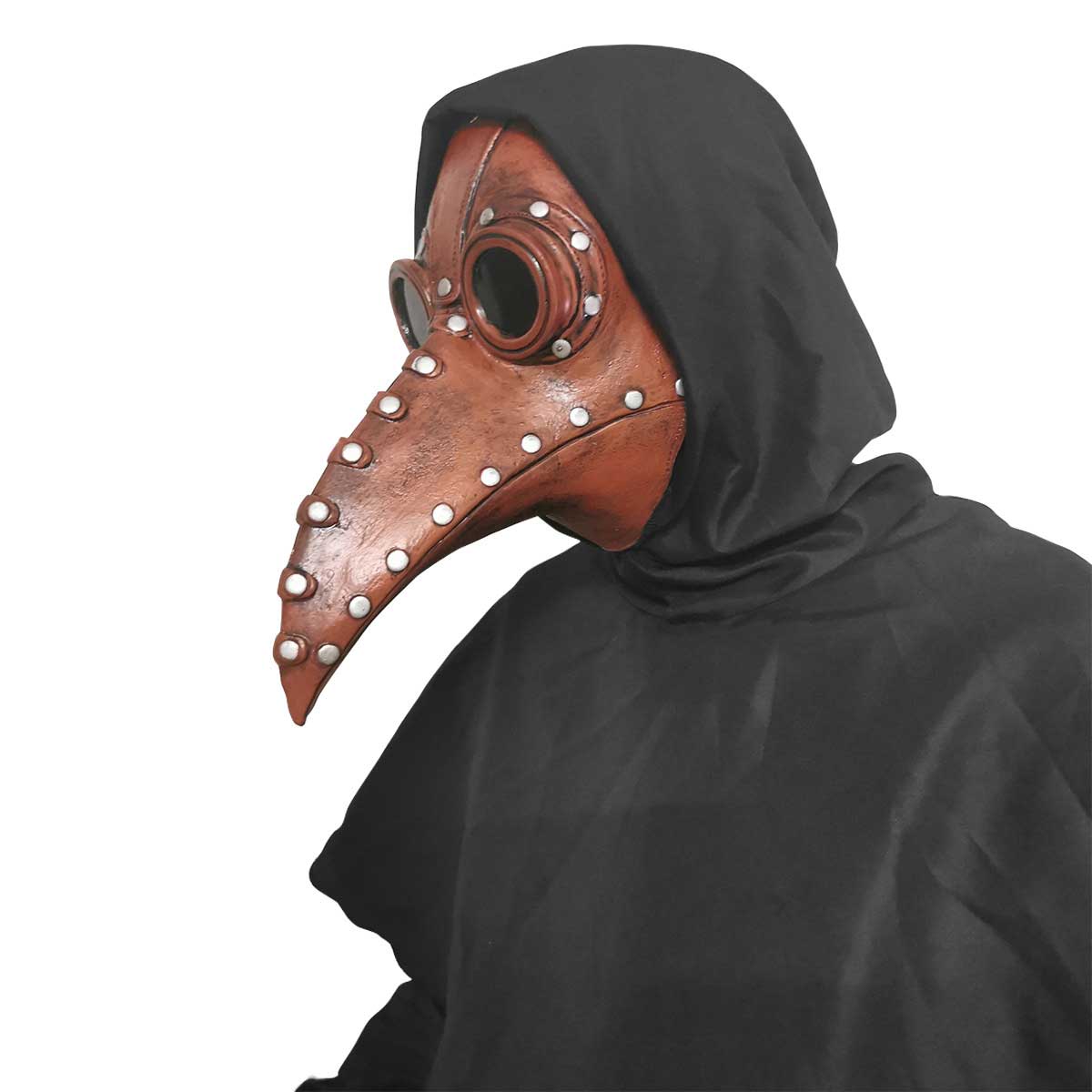 Scary Raven Gothic Plague Doctor Halloween Cosplay Face Mask Creepy Black Death Bird Beak Costume Persona Props-Takerlama