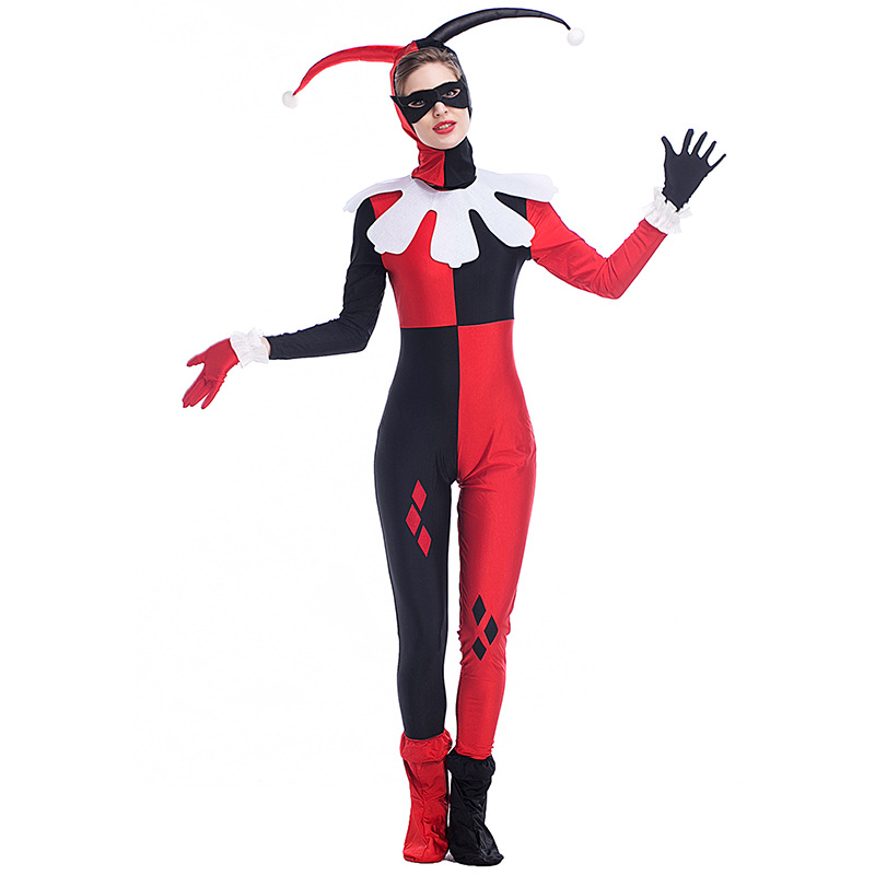 DC Comics Suicide Squad Harley Quinn Jumpsuit Black And Red Costume