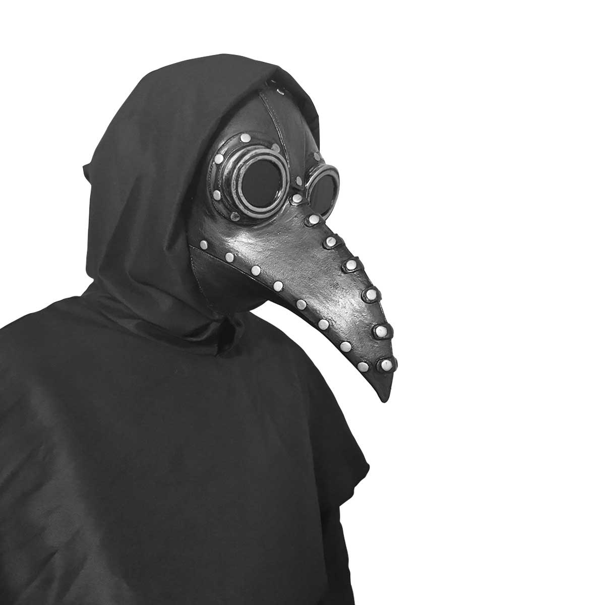 Scary Raven Gothic Plague Doctor Halloween Cosplay Face Mask Creepy Black Death Bird Beak Costume Persona Props-Takerlama