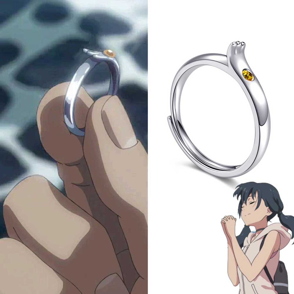 Tenki no Ko Weathering With You Cosplay Yoshitaka Hina Adjustable Ring Accessories Props Metal Jewelry