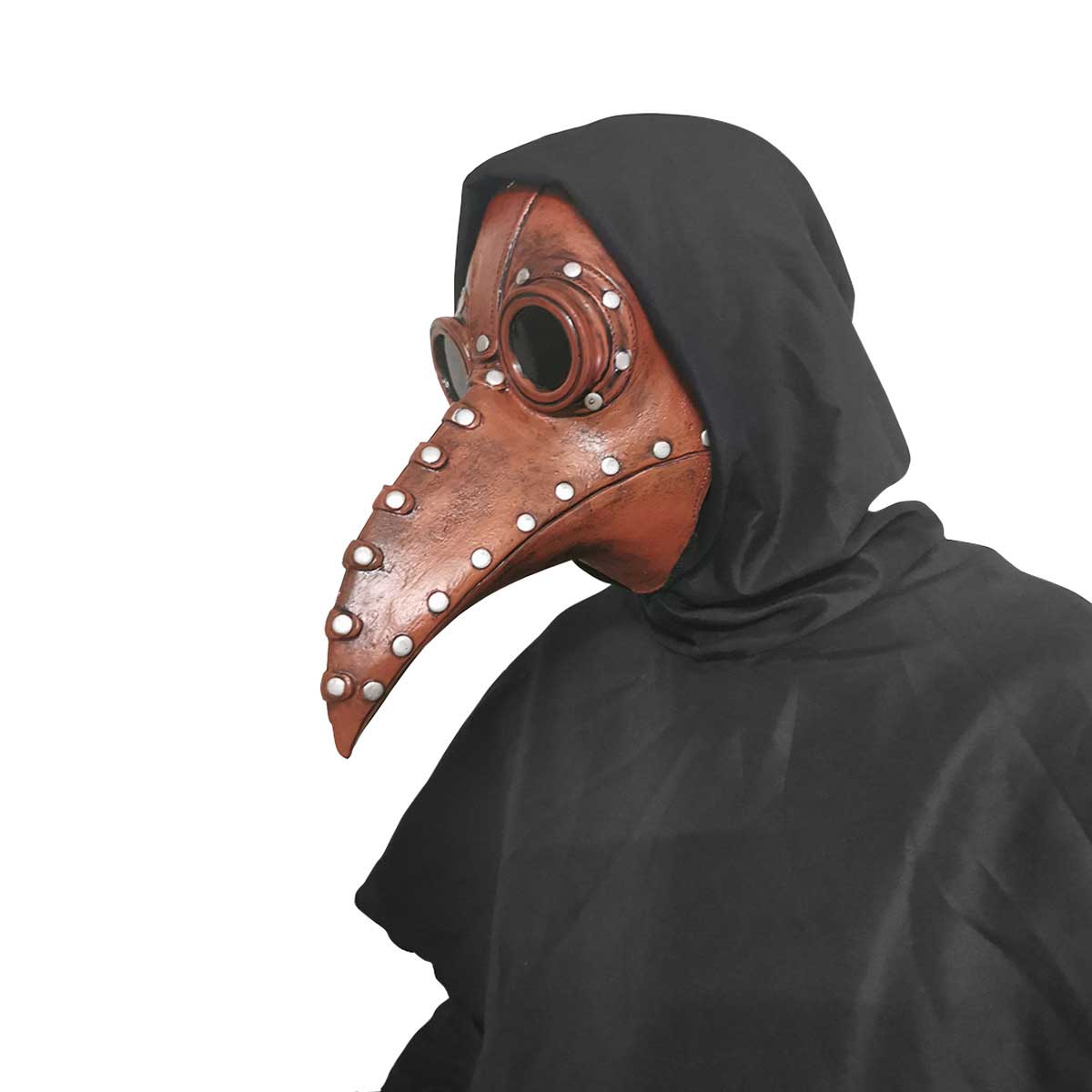 Plague Doctor Halloween Cosplay Face Mask Creepy Black Death Bird Beak Costume Persona Props-