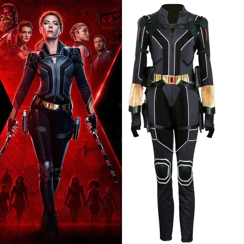 2020 Movie Black Widow Outfit Natasha Romanoff Jumpsuit Superheroe Cosplay Costume-Takerlama