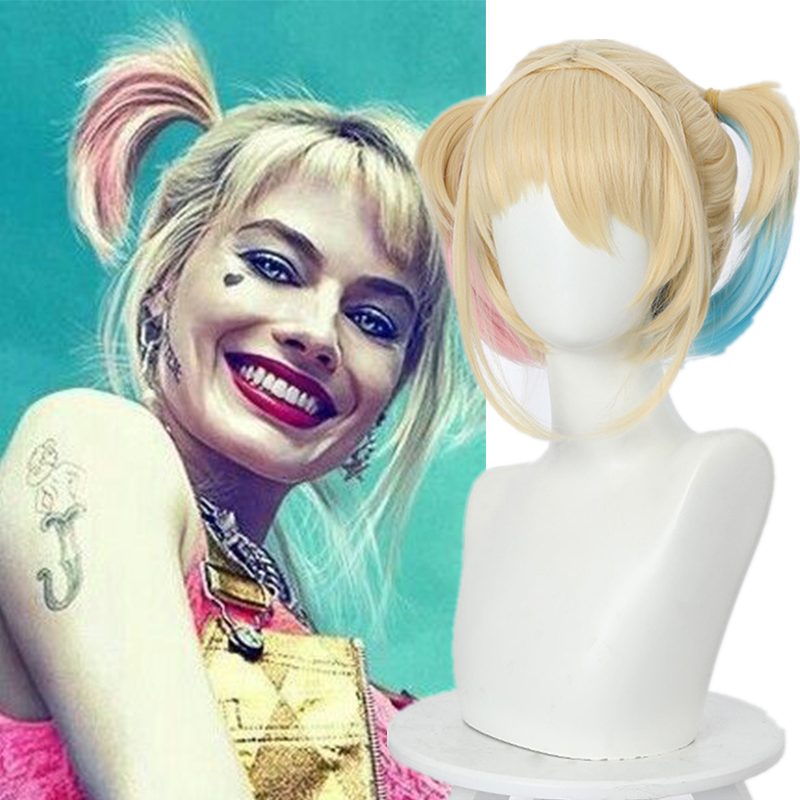 Movie Birds Of Prey Harley Quinn Cosplay Wig Blonde Synthetic Hair DC Super Hero-Takerlama