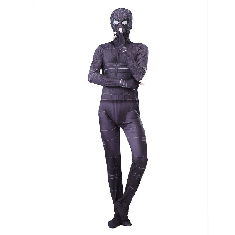 Adult Kids Black Spider-Man Far From Home Tom Holland Cosplay Costume Zentai Superhero Bodysuit Suit Jumpsuits