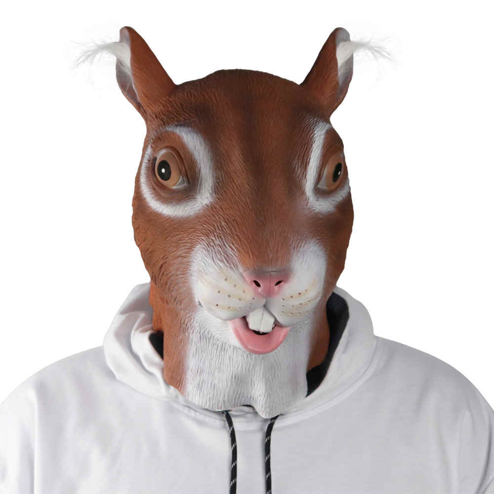 Animal Head Latex Face Squirrel Costume Mask For Halloween Carnival Cosplay Party-Takerlama
