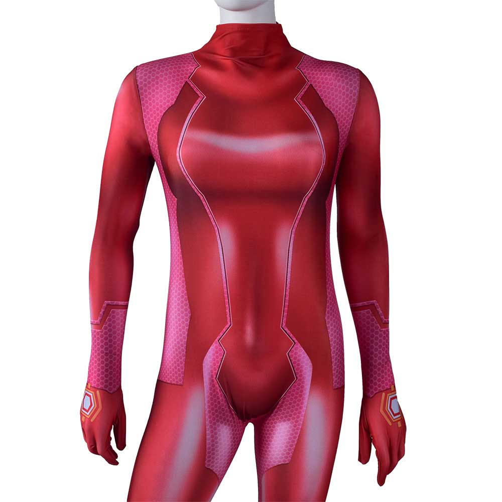 Game Metroid Zero Suit Samus Cosplay Costume Red Zentai