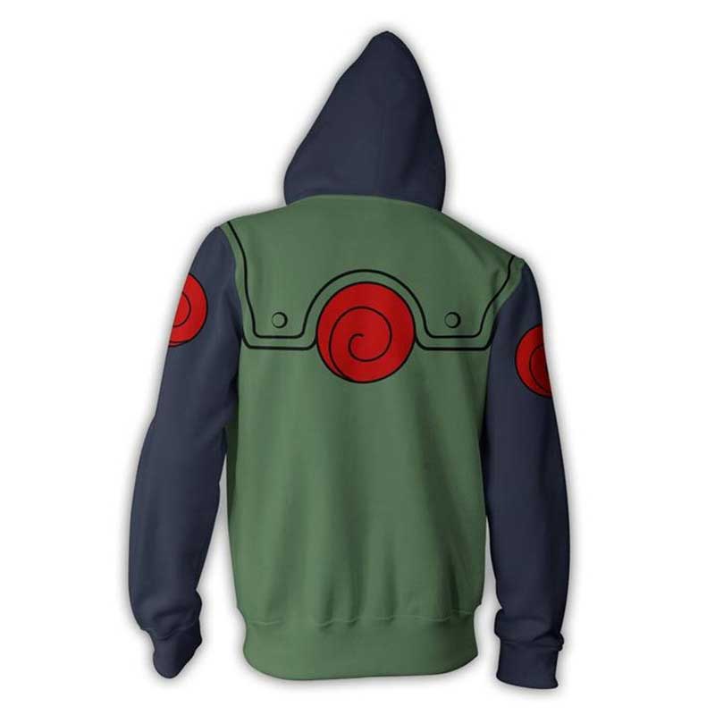 Anime Naruto Kakashi Zip Up Hoodies With Pocket Unisex 3D Jacket-Takerlama