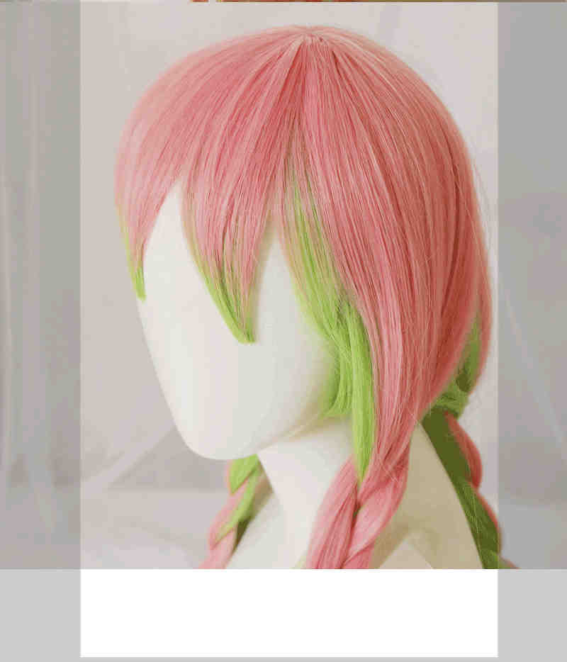 Kanroji Mitsuri Cospaly Synthetic Halloween Wig Anime Demon Slayer Kimetsu no Yaiba