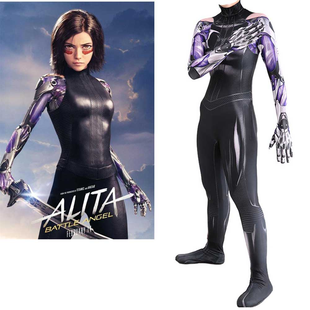 Alita Cosplay Costume Movie Alita: Battle Angel Zentai Suit Bodysuit