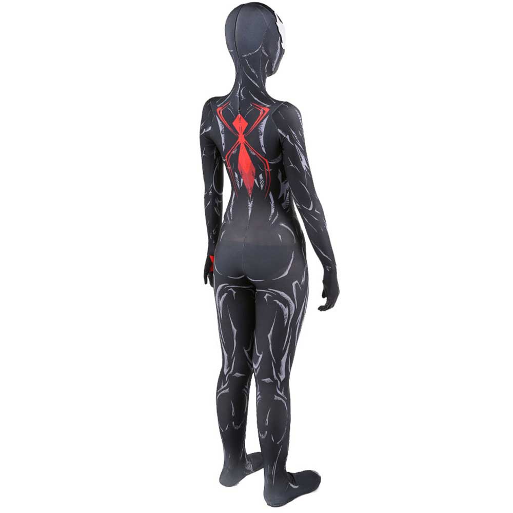 BLACK WIDOW Venom Costume Cosplay Big Glasses Venom Spider Cosplay Costume Halloween Zentai Suit Spiderman Costume Adult Kids