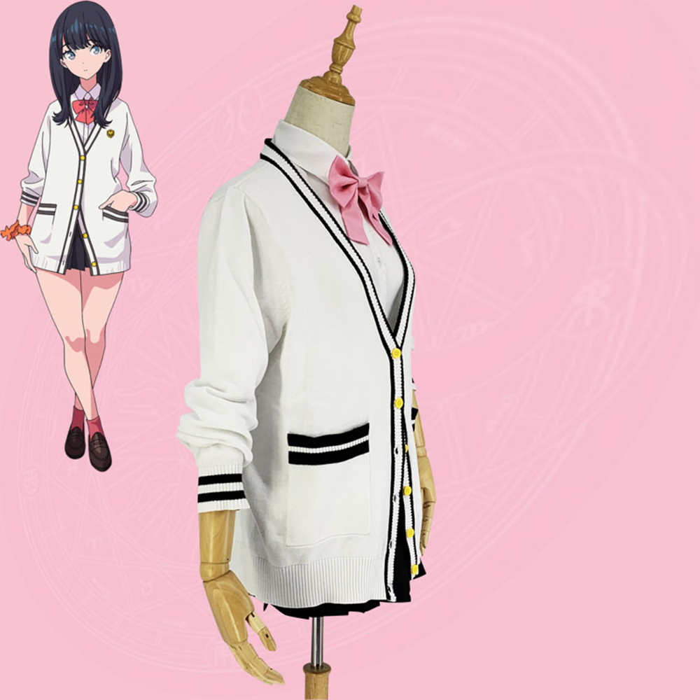 SSSS.Gridman Takarada Rikka Cosplay Costume Coat Shirt Skirt Bow Tie -Takerlama