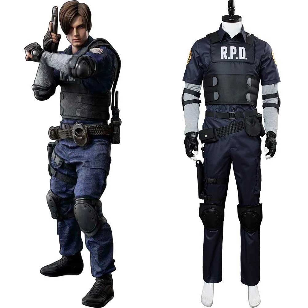 Video Game Resident Evil 2 Remake Re Leon Scott Kennedy Outfit Cosplay Costume