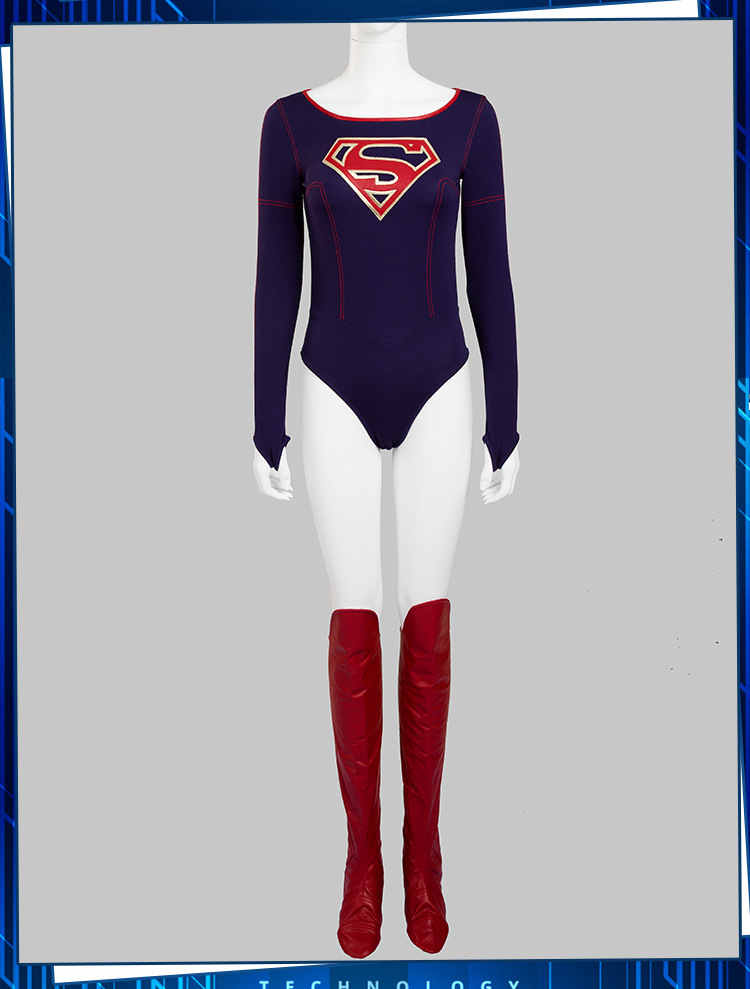 Supergirl Kara Zor-l Cosplay Costume Jumpsuit Skirt Cloak