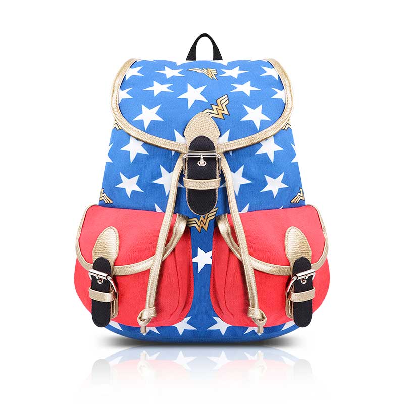Wonder Woman Stars Backpack School plush Bag for birthday gift