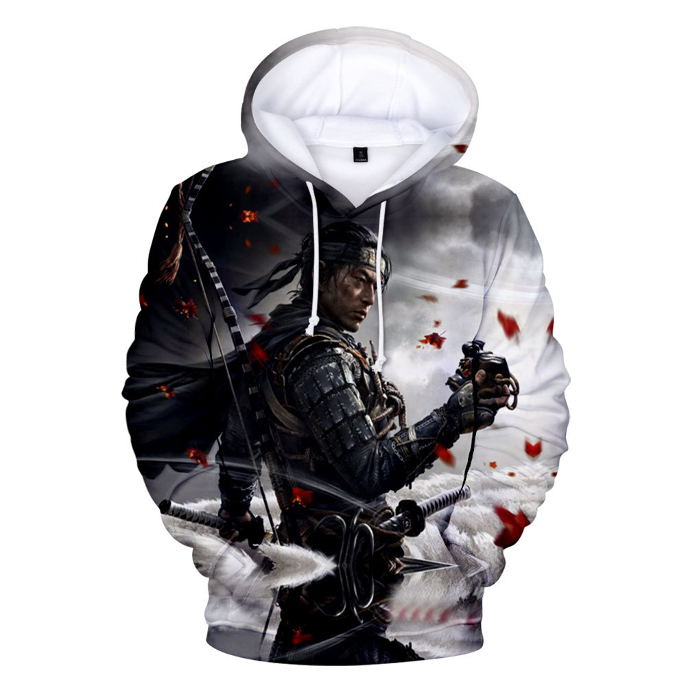 Game Ghost of Tsushima Samurai Sakai Pullover Hoodies 3D Print Sweatshirt-Takerlama