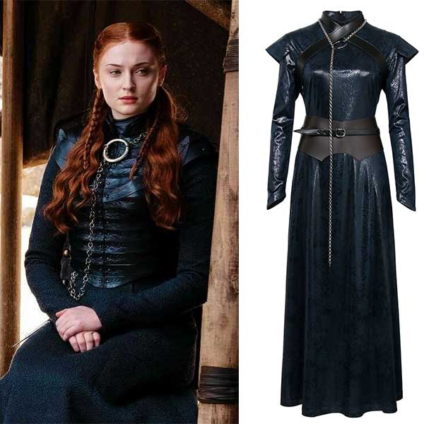 Game of Thrones 8 Sansa Stark Cosplay Costume Halloween Outfits