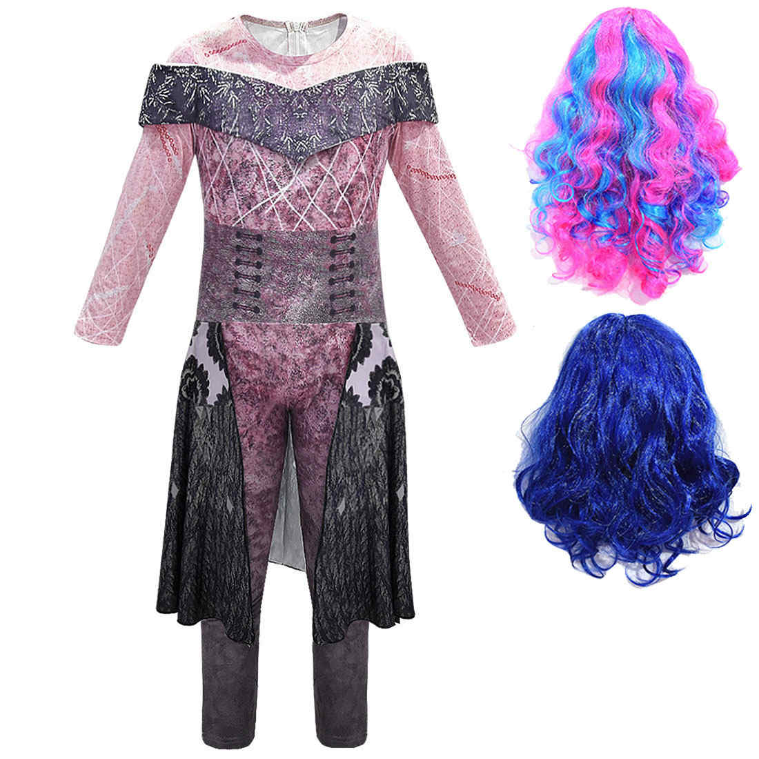 Descendants 3 Evie Audrey Halloween Cosplay Costume Junmpsuit Uniform Kids Jumpsuit 