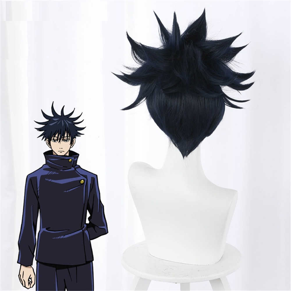  Anime Jujutsu Kaisen Cosplay Fushiguro Megumi Hair Role Play Costume Wigs with Free Cap -Takerlama