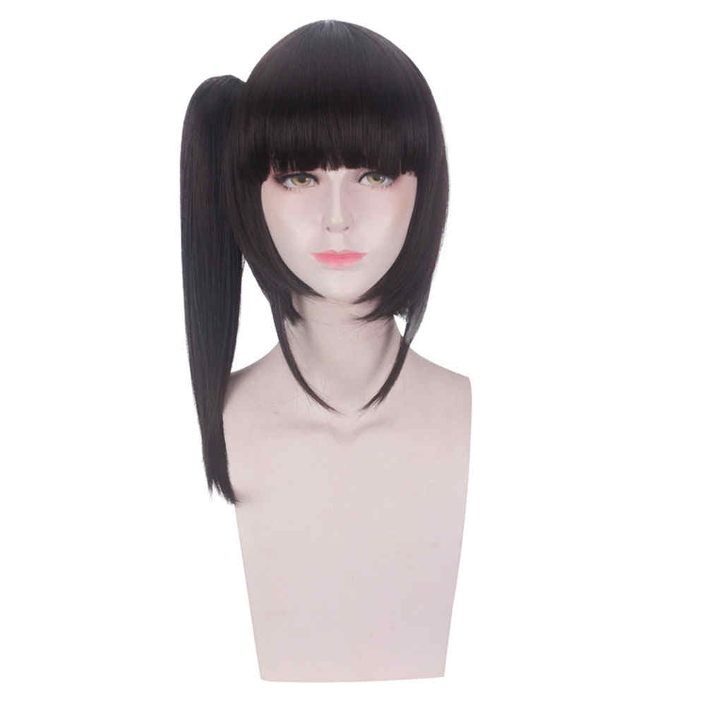 Tsuyuri Kanawo Black Brown Ponytail Halloween Cosplay Wig Anime Demon Slayer:Kimetsu no Yaiba-Takerlama