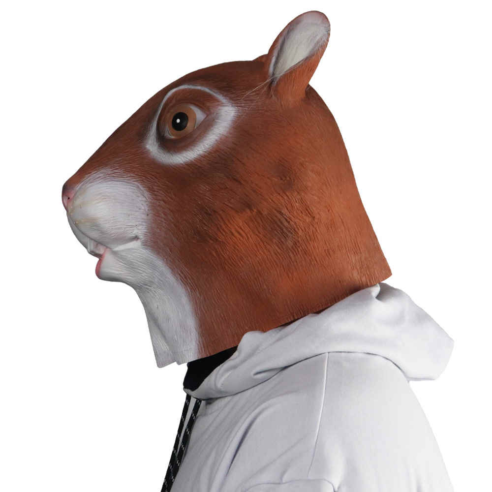 Animal Head Latex Face Squirrel Costume Mask For Halloween Carnival Cosplay Party-Takerlama