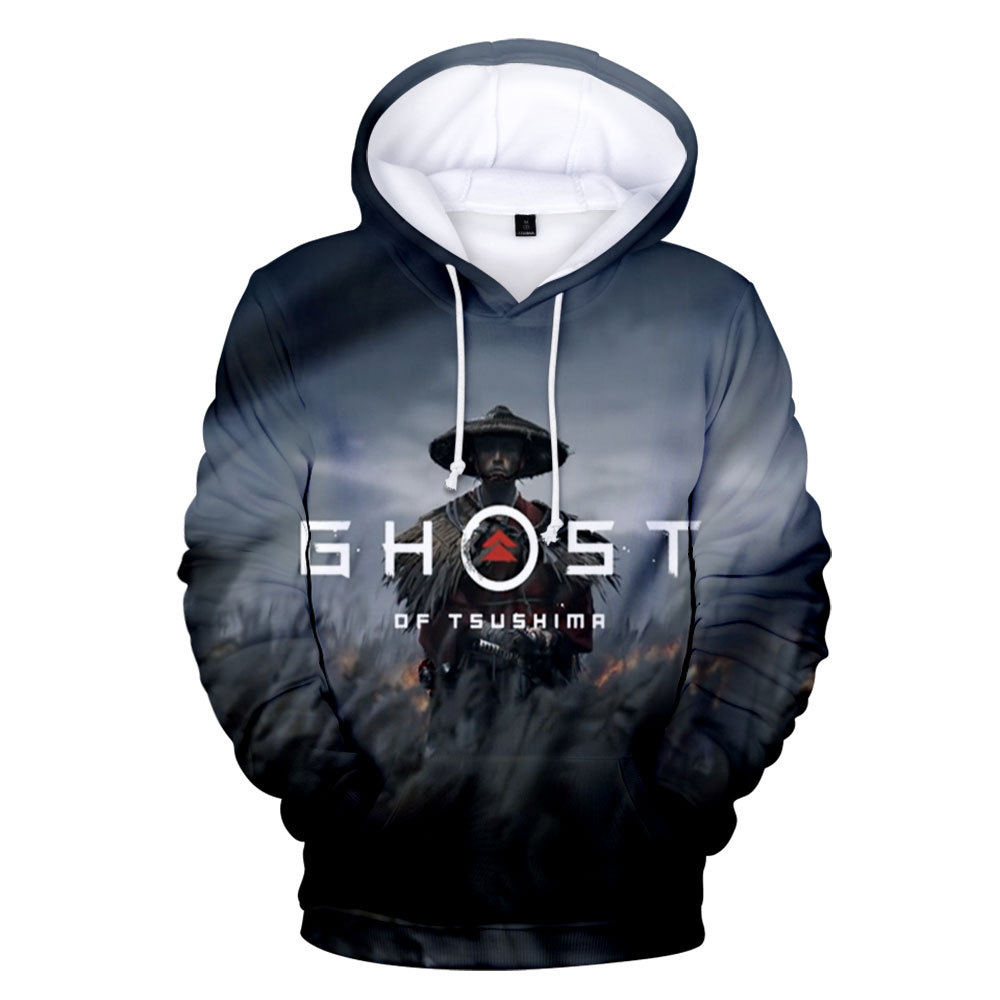 Game Ghost of Tsushima Samurai Sakai Pullover Hoodies 3D Print Sweatshirt-Takerlama