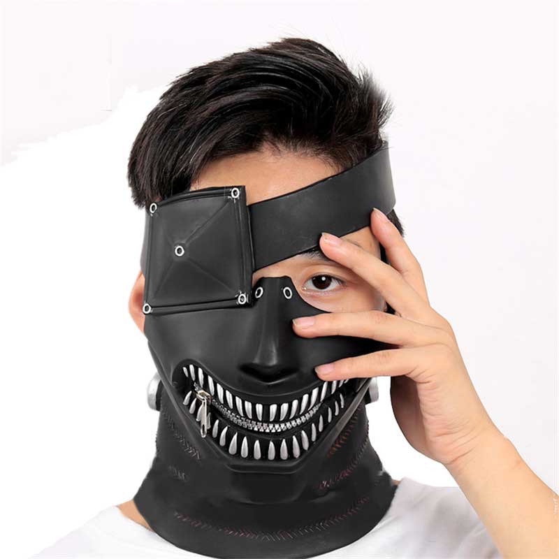 Newest Moive Tokyo Ghoul 2 Kaneki Ken Masks PVC Zipper Adjustable Cosplay Cool Masks Halloween Party Props