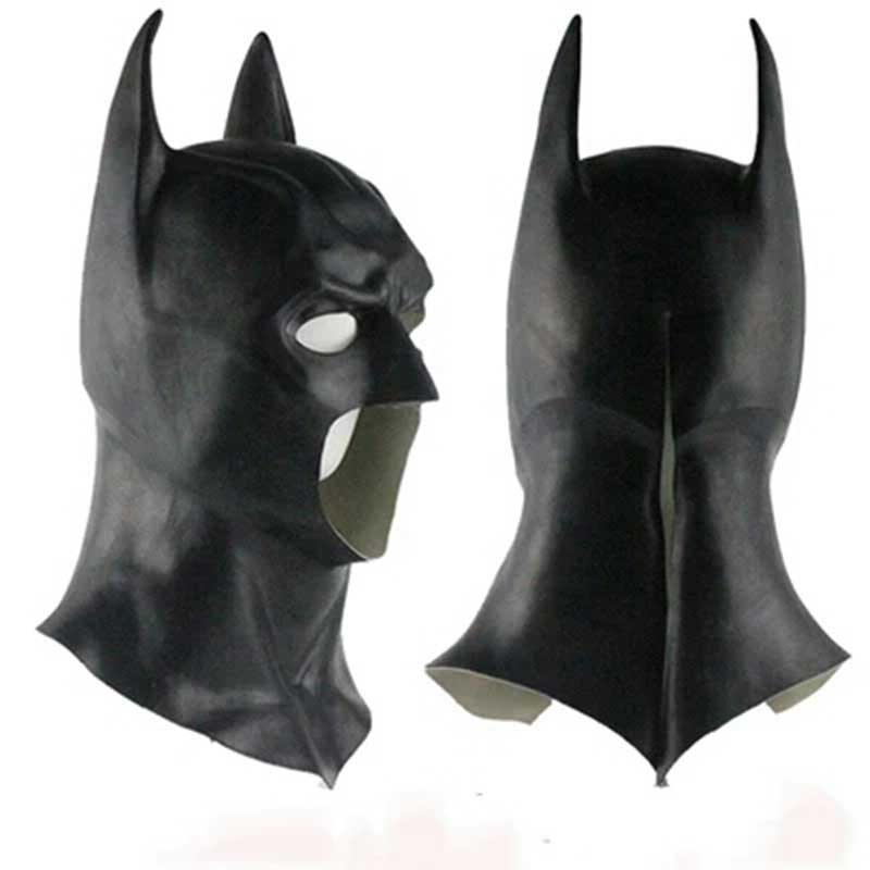 Adult Dark Knight Batman Bruce Wayne Half Face Latex Halloween Mask Superhero Cosplay-Takerlama