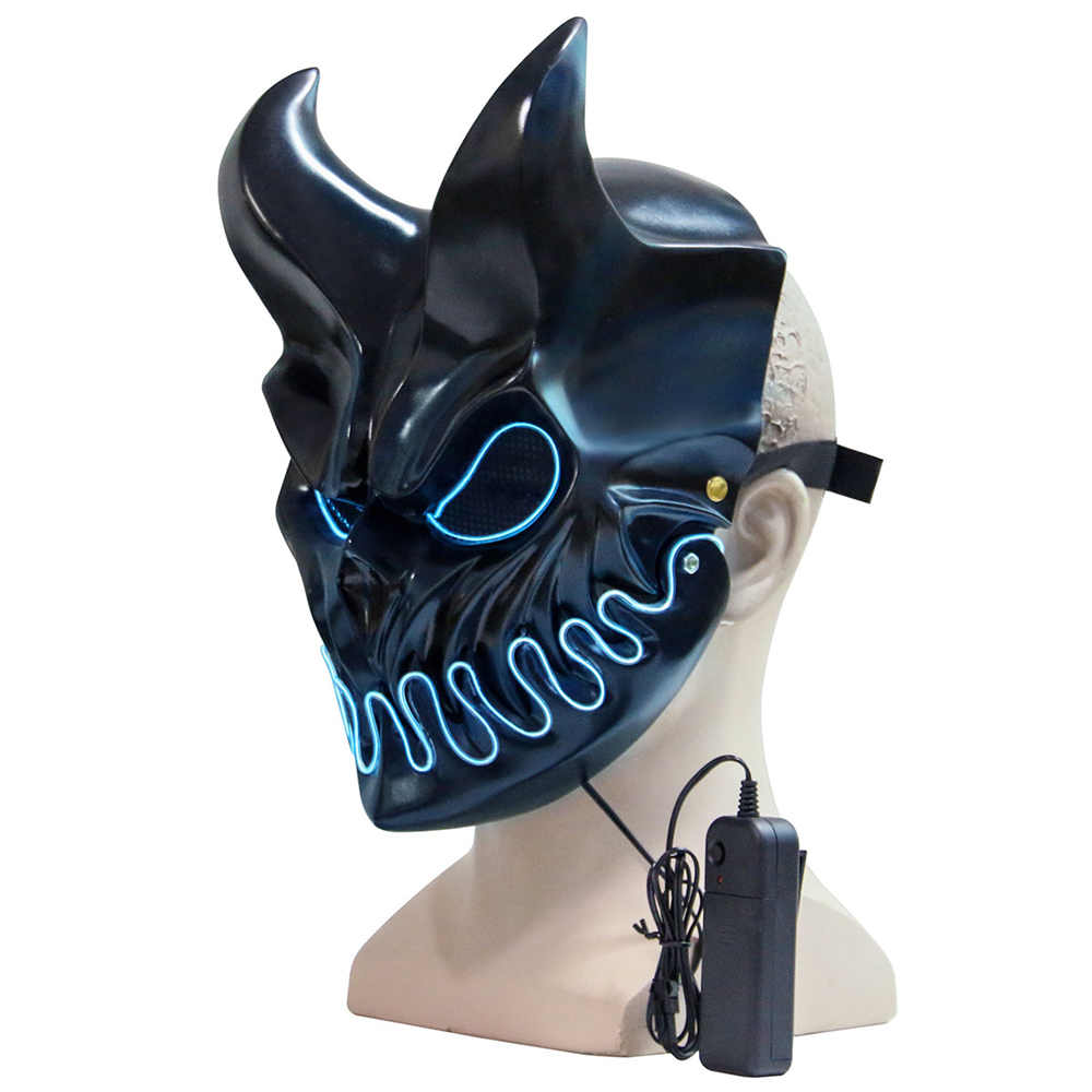 Demon Mask Slaughter To Prevail Mask Kid of Darkness Demolisher Mask LED Light Up Halloween Scary mask-T