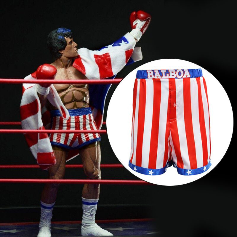 Rocky Balboa Apollo Movie Boxing American Flag Cosplay Robe and Shorts Boxing Costume