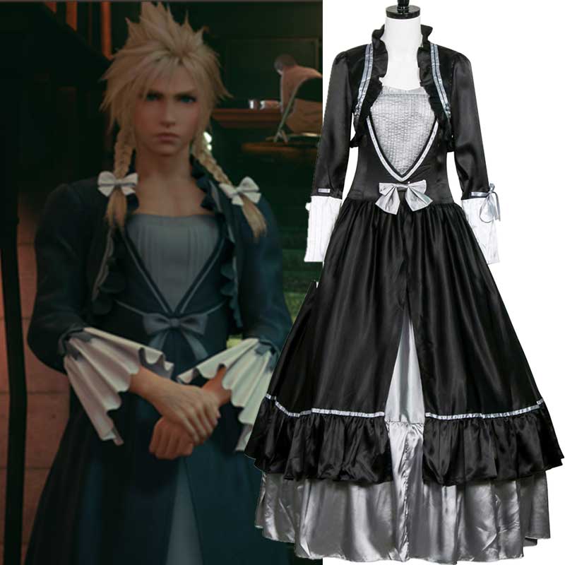 Game Final Fantasy 7 VII Remake Final Fantasy VII Remake Game Women Outfit Cloud Strife Cosplay Costume-Takerlama