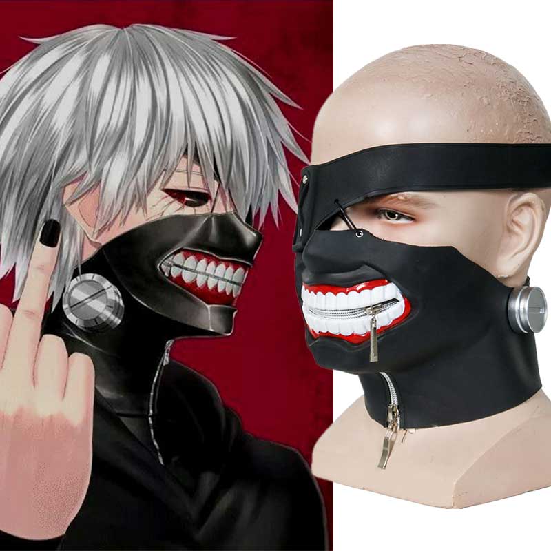 Kaneki Ken Halloween Cosplay Face Masks Anime Tokyo Ghoul Zipper Cycling Anti-Dust